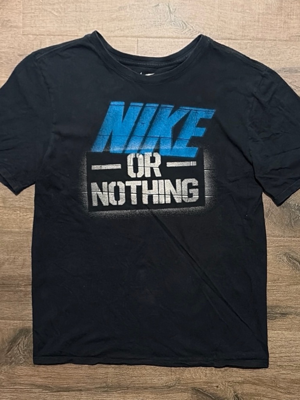 Nike or Nothing Graphic T-Shirt Black Blue Large